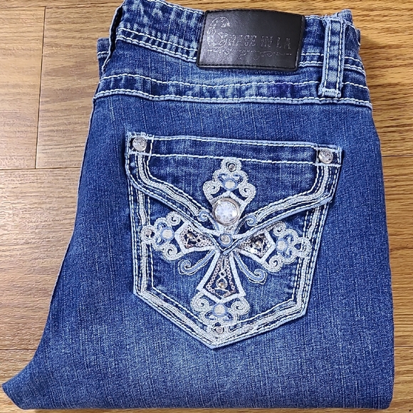 Silver Jeans Denim - GRACE in LA 29x29 BOOTCUT PRE-OWNED DARK WASH WOMENS GIRLS DENIM BLUE JEANS